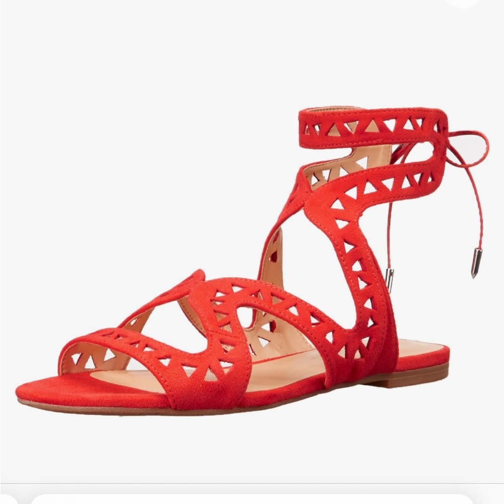 NIB Laya by Zendaya Stella Red Flat Open Toe Gladiator Sandal